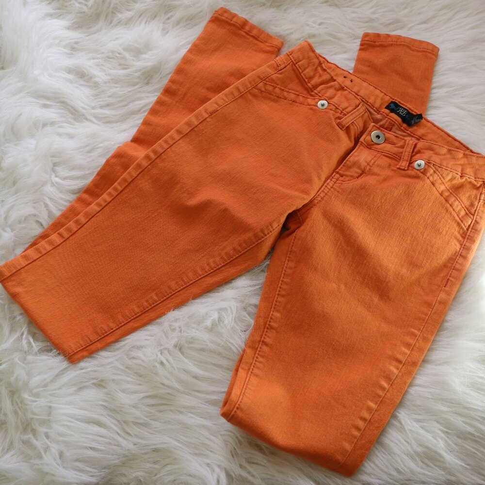 Royal Blue Brand Skinny Jeans – Bold Orange 🍊🔥